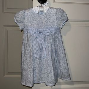 Light blue and white dress